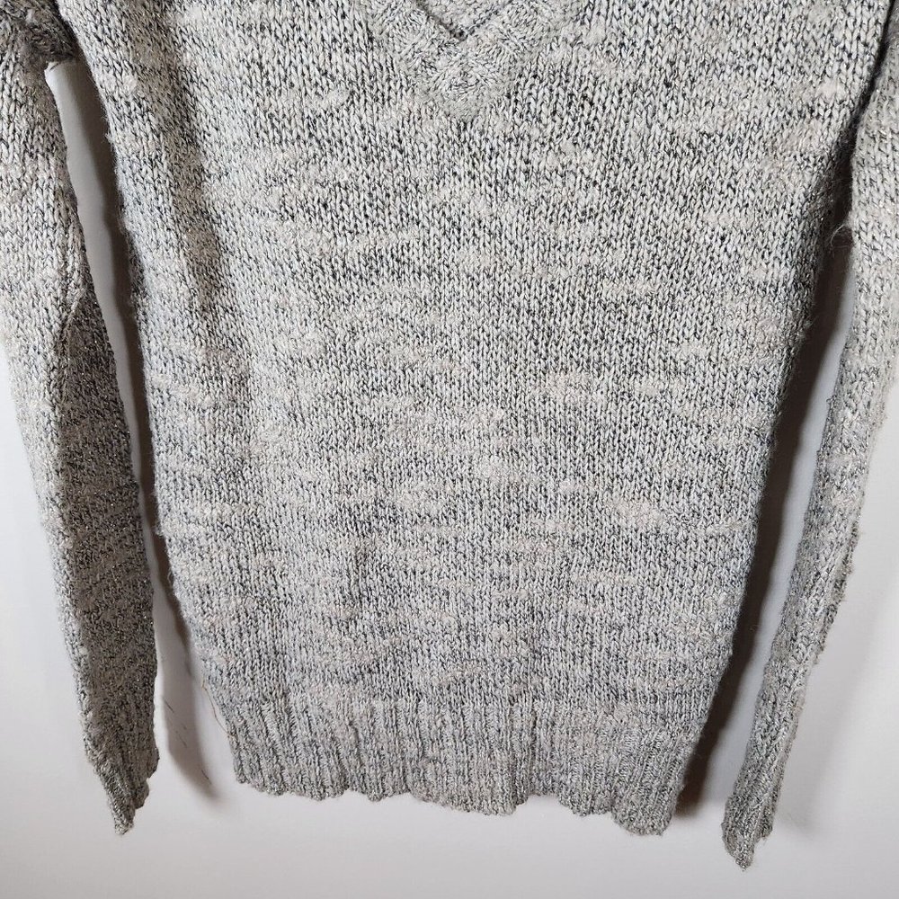 American Eagle Tunic Sweater Womens Beige Deep V Neck Knit Cottagecore Y2K New - Picture 6 of 15